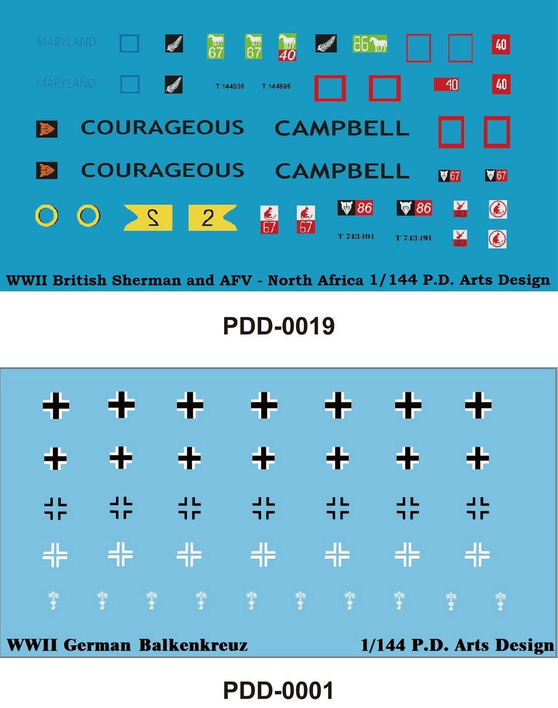 German Balkenkreuz Decal & British Sherman & AFV Decals