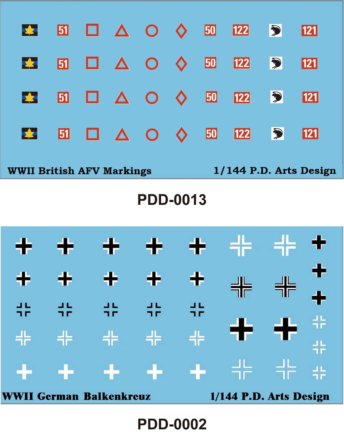 German Balkenkreuz Decal & British AFV Decals 1