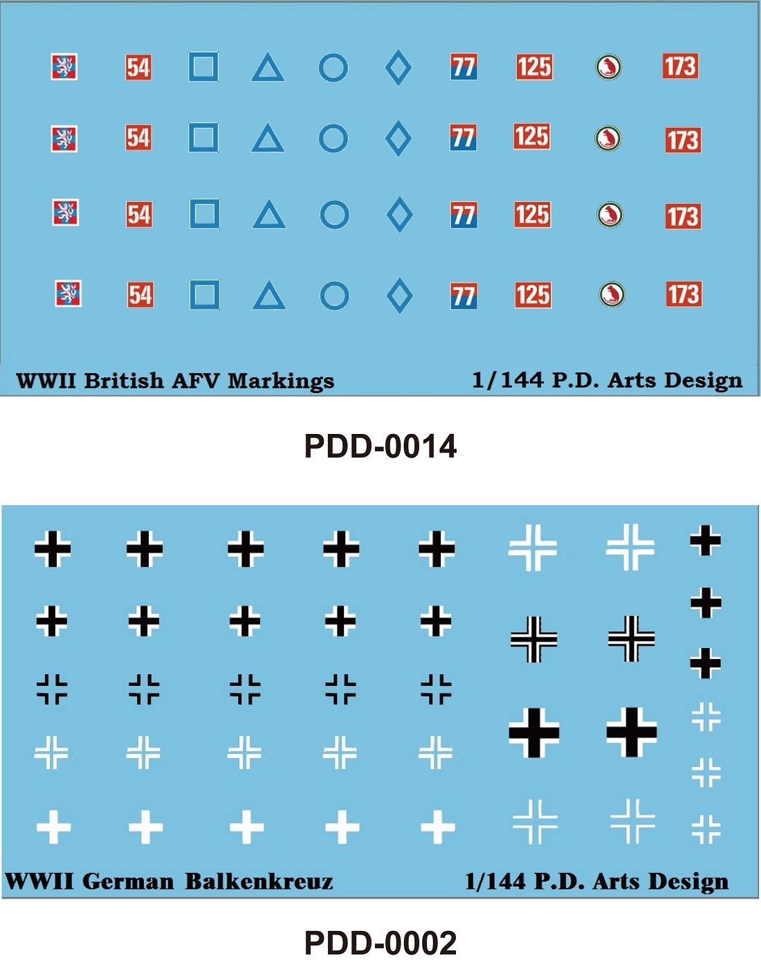 German Balkenkreuz Decal & British AFV Decals 2