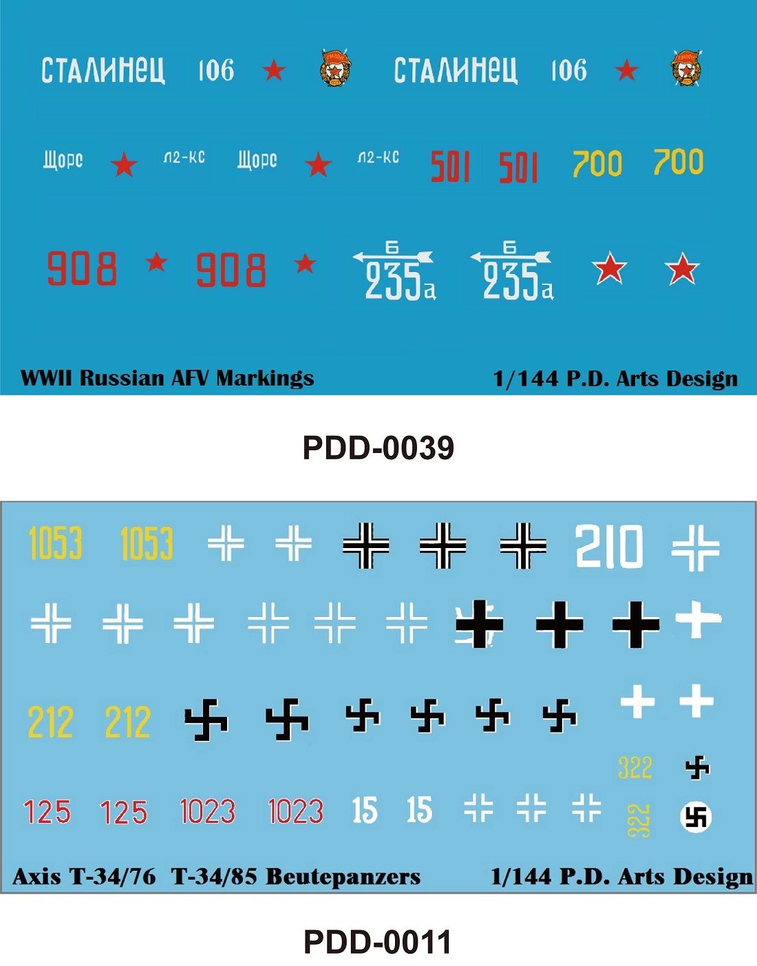 Axis T34/76 T34/85 Beutepanzers Decal & Russian AFV Decals 4
